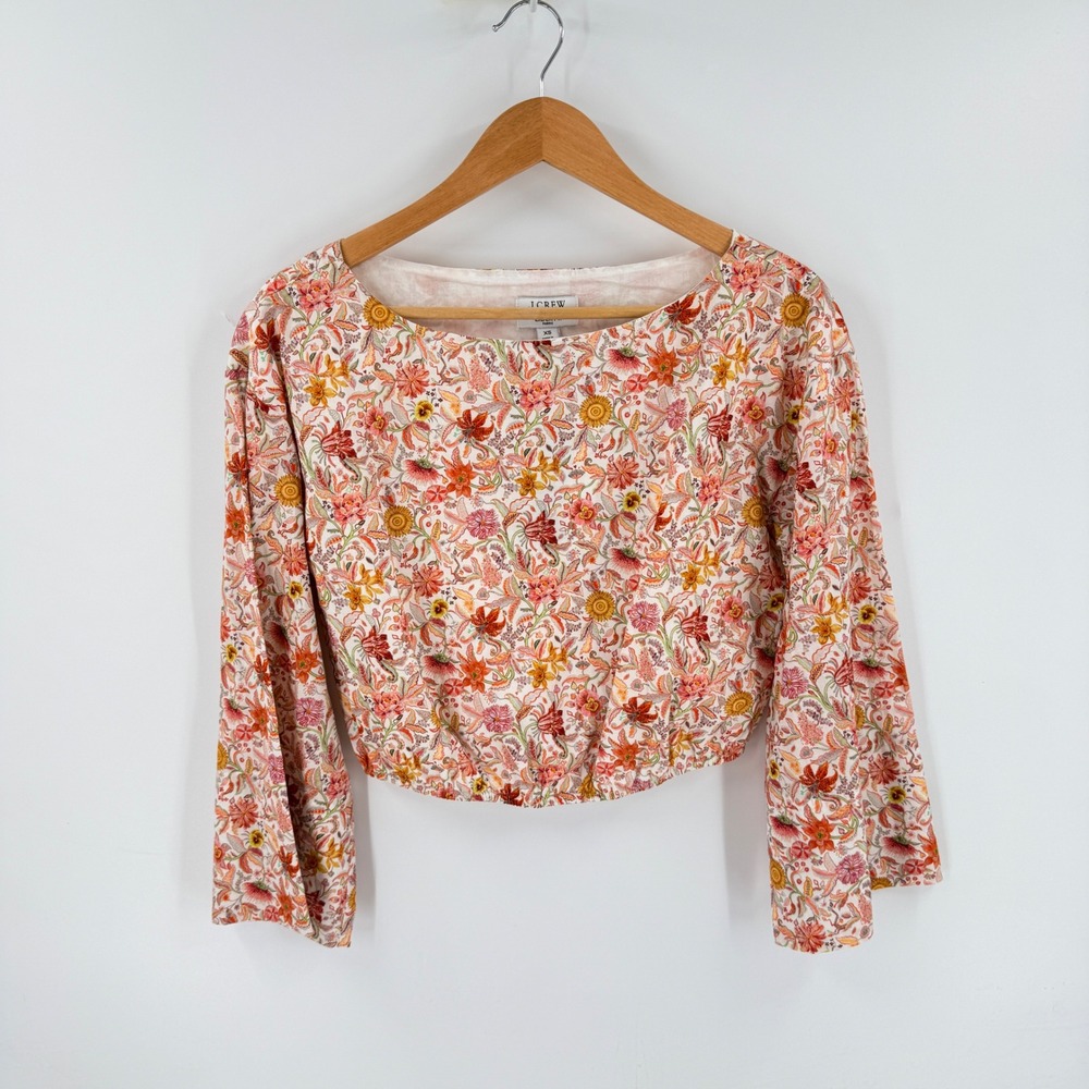 J. Crew Liberty Fabric NWT Floral Crop Top XS Cottage Botanical Dainty Romantic